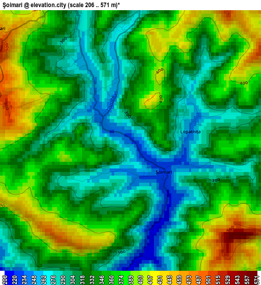 Şoimari elevation map