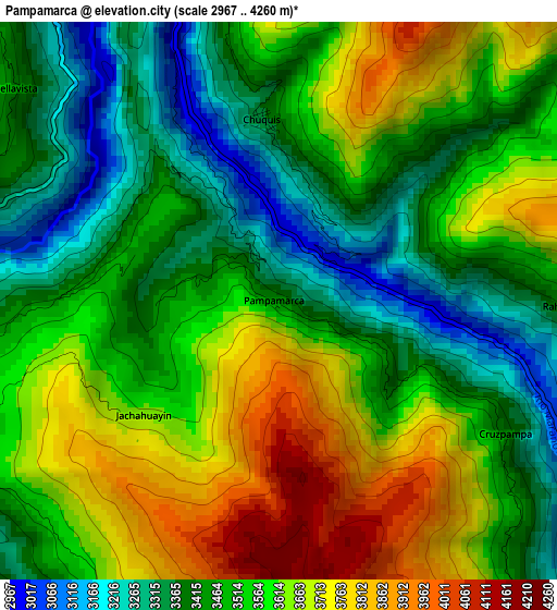 Pampamarca elevation map