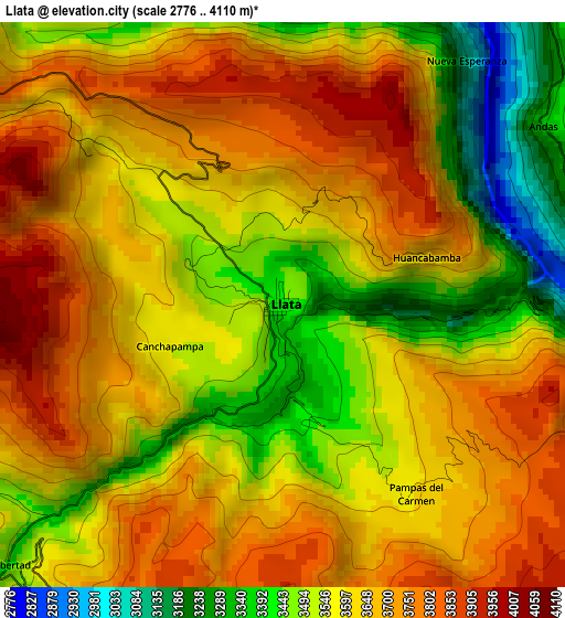 Llata elevation map