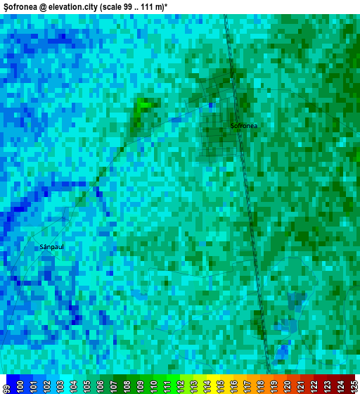 Şofronea elevation map