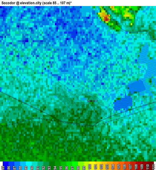 Socodor elevation map