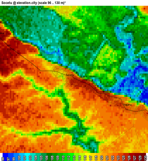 Socetu elevation map