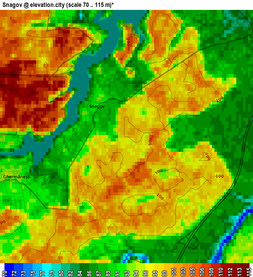 Snagov elevation map