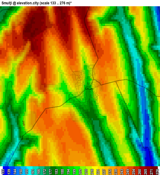 Smulţi elevation map