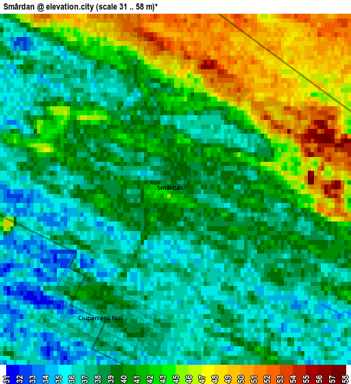 Smârdan elevation map