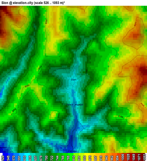 Slon elevation map