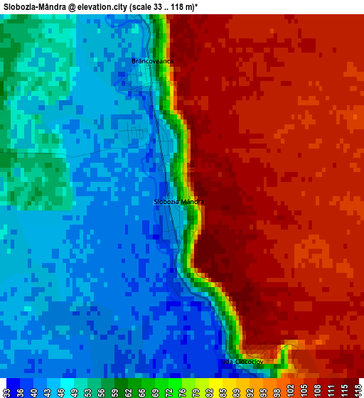 Slobozia-Mândra elevation map