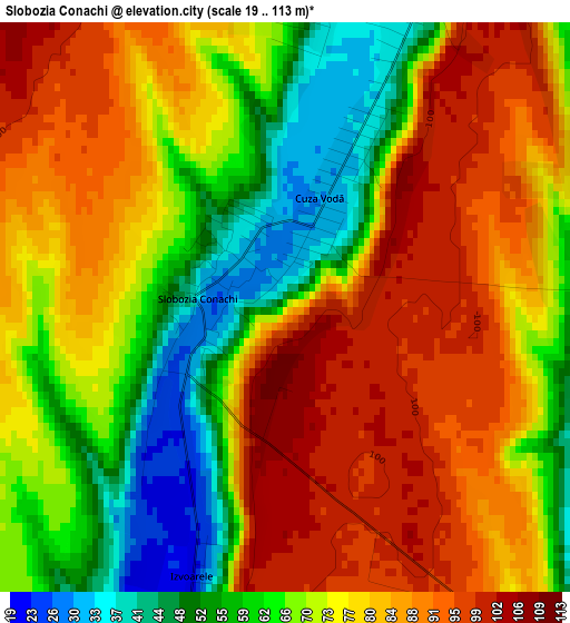 Slobozia Conachi elevation map