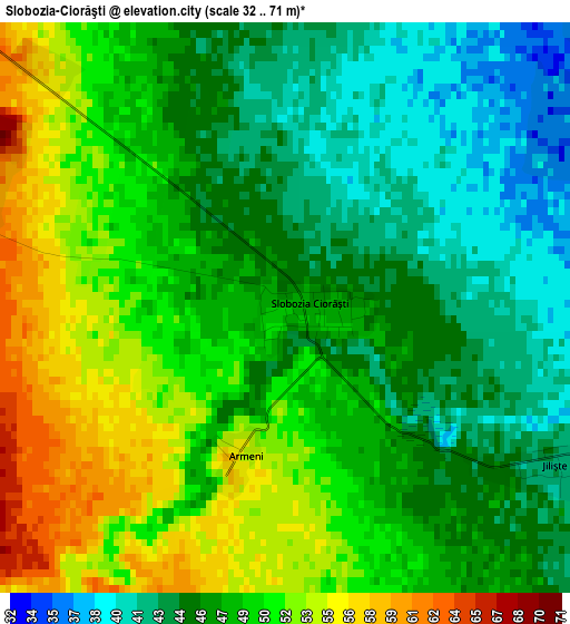 Slobozia-Ciorăşti elevation map