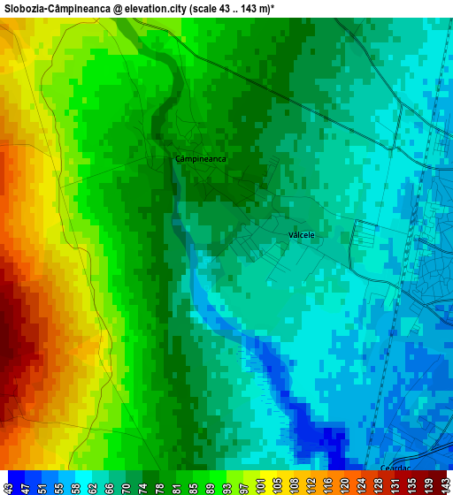 Slobozia-Câmpineanca elevation map