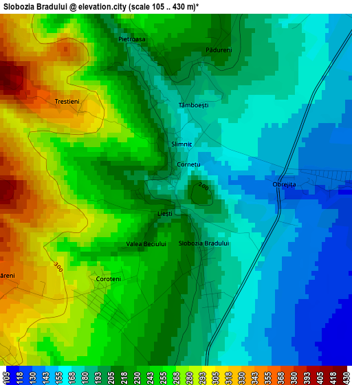 Slobozia Bradului elevation map