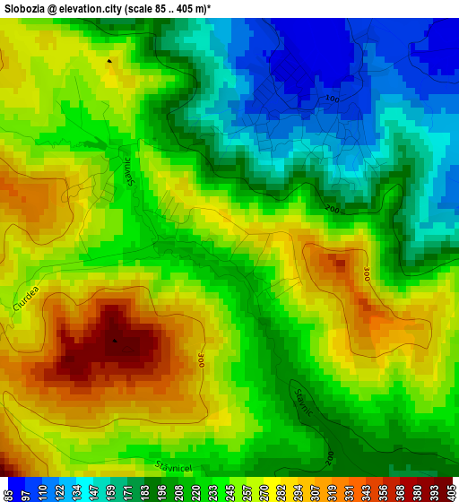 Slobozia elevation map