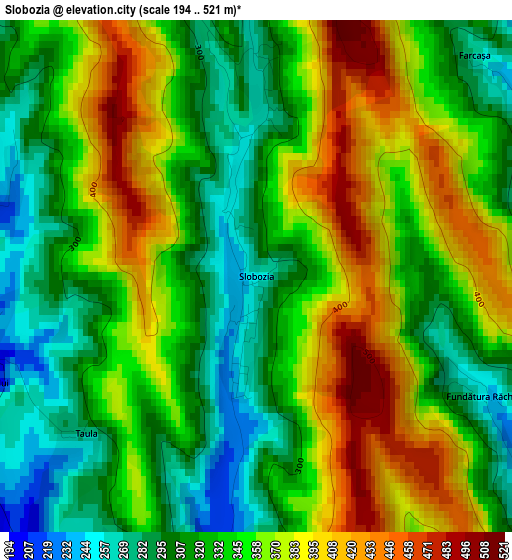 Slobozia elevation map