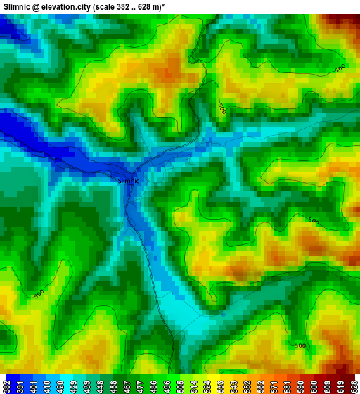 Slimnic elevation map