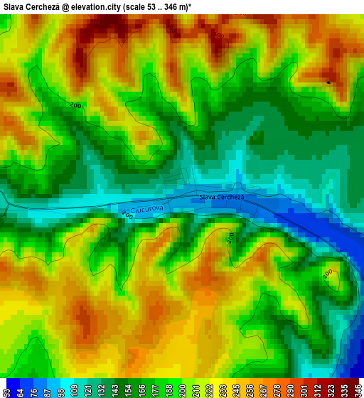 Slava Cercheză elevation map