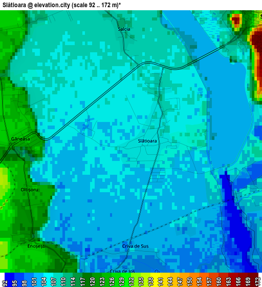 Slătioara elevation map