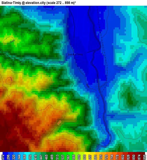 Slatina-Timiş elevation map