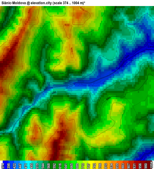 Slănic-Moldova elevation map