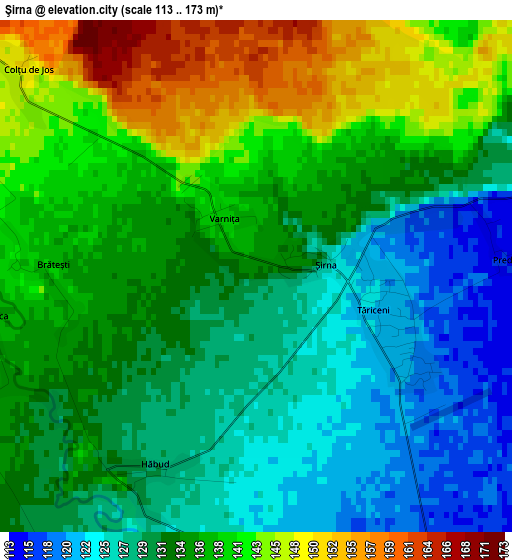 Şirna elevation map