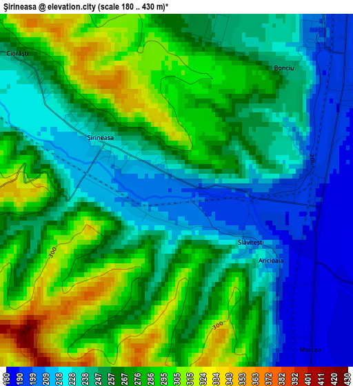 Şirineasa elevation map