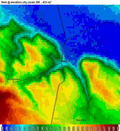 Siret elevation map