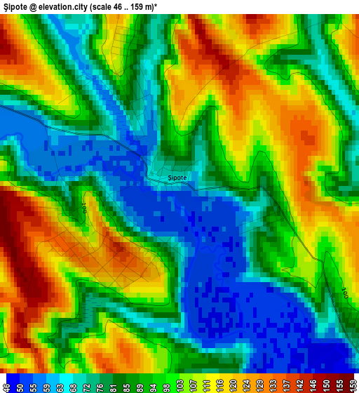 Şipote elevation map