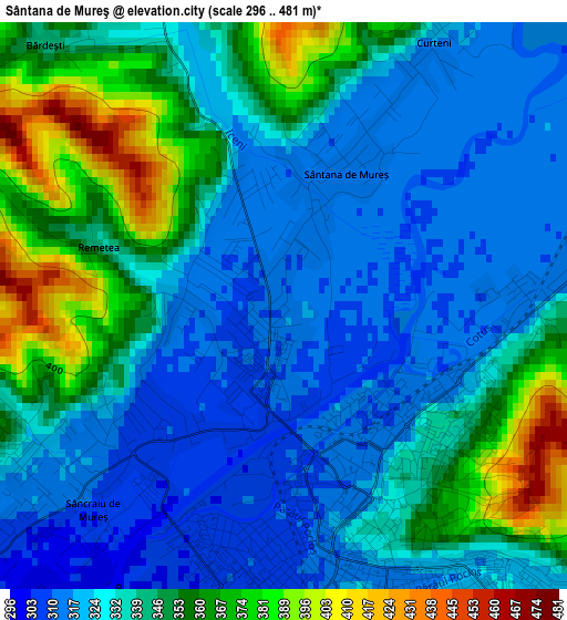 Sântana de Mureş elevation map