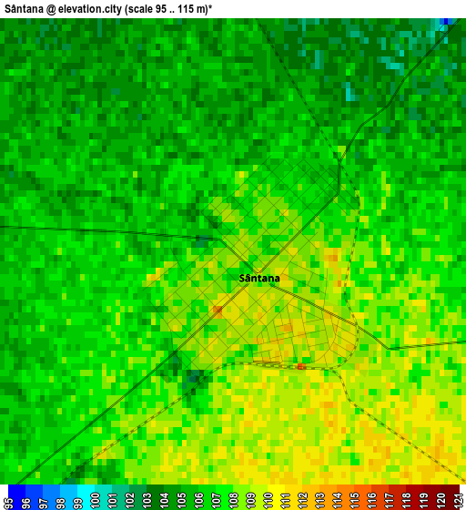 Sântana elevation map