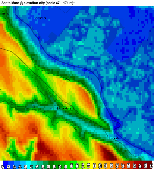 Santa Mare elevation map