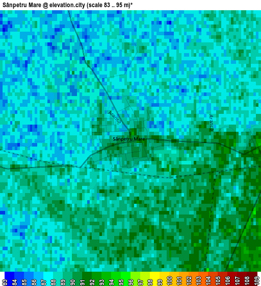 Sânpetru Mare elevation map