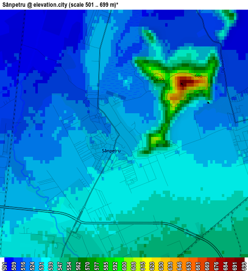 Sânpetru elevation map