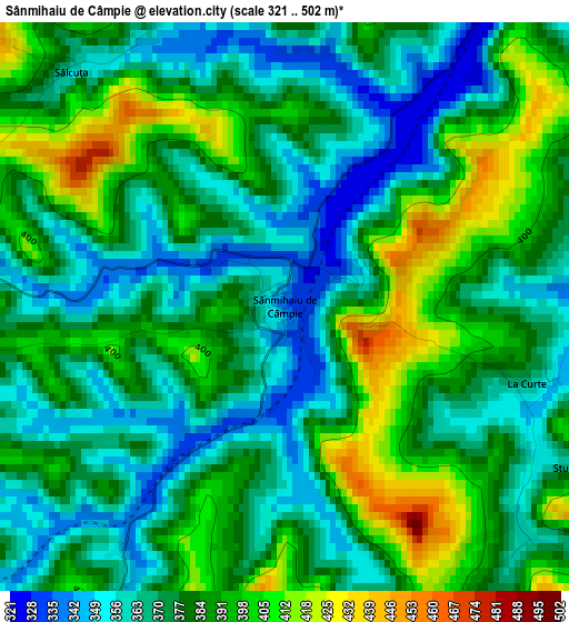 Sânmihaiu de Câmpie elevation map