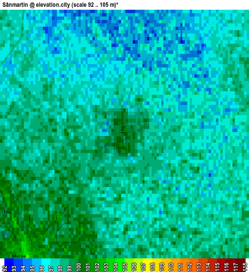 Sânmartin elevation map