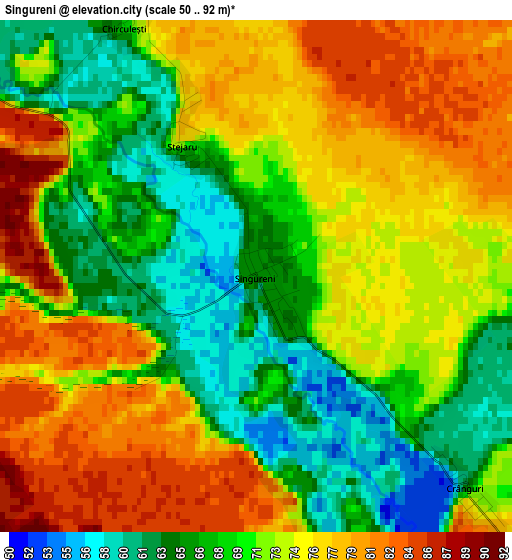 Singureni elevation map