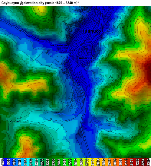 Cayhuayna elevation map