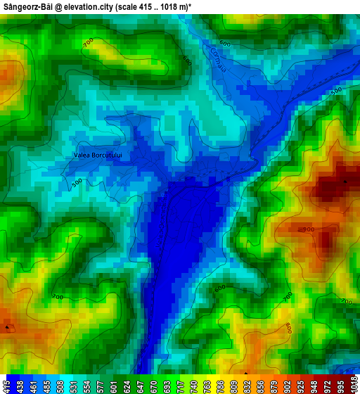 Sângeorz-Băi elevation map