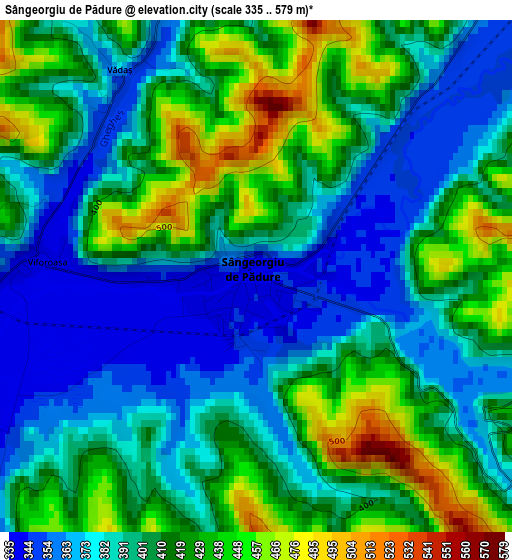 Sângeorgiu de Pădure elevation map