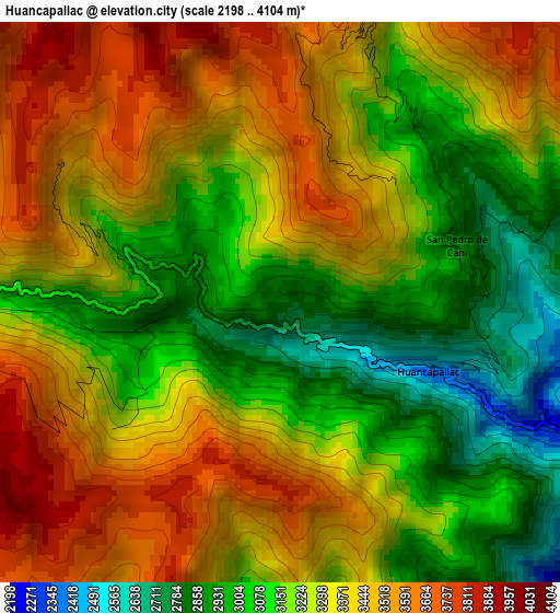 Huancapallac elevation map