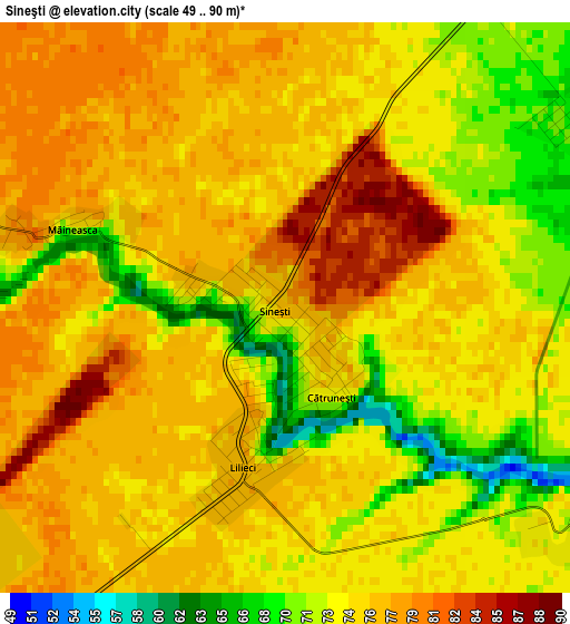 Sineşti elevation map