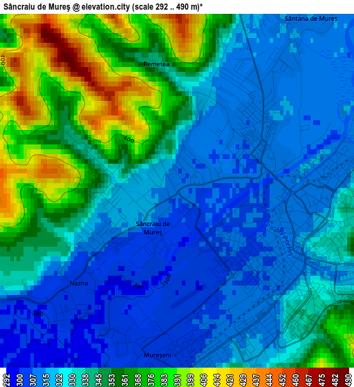 Sâncraiu de Mureş elevation map