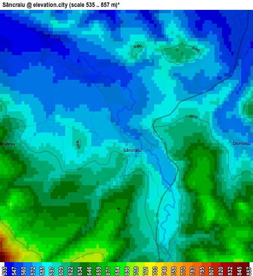 Sâncraiu elevation map