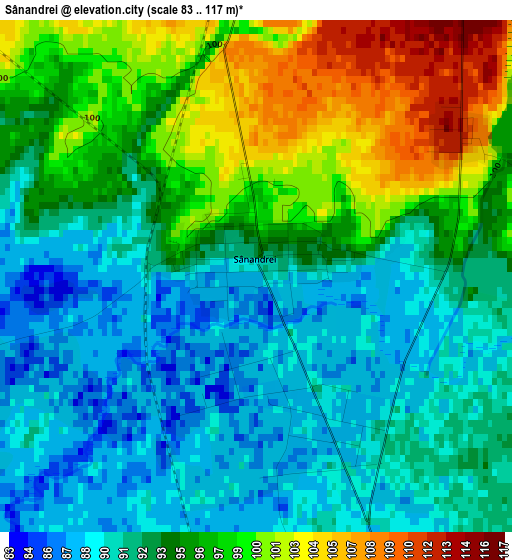 Sânandrei elevation map