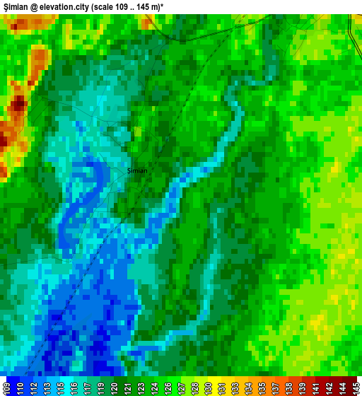 Şimian elevation map