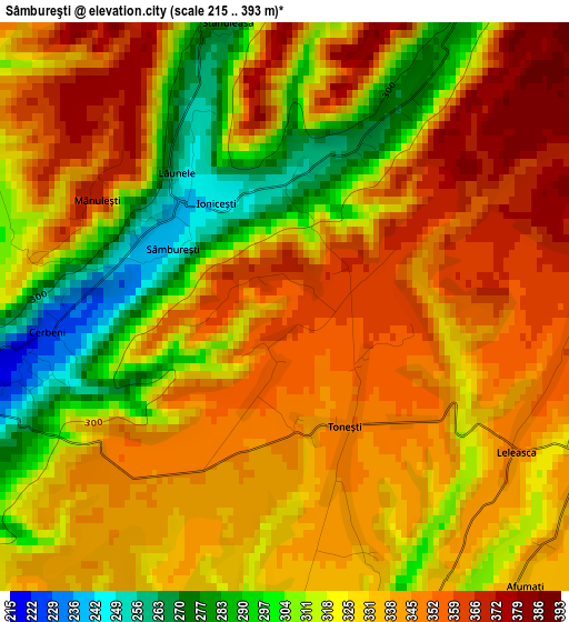 Sâmbureşti elevation map