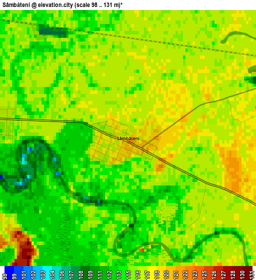 Sâmbăteni elevation map