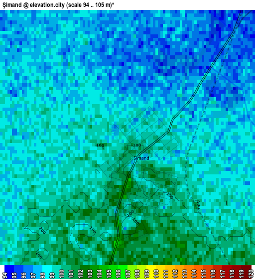 Şimand elevation map