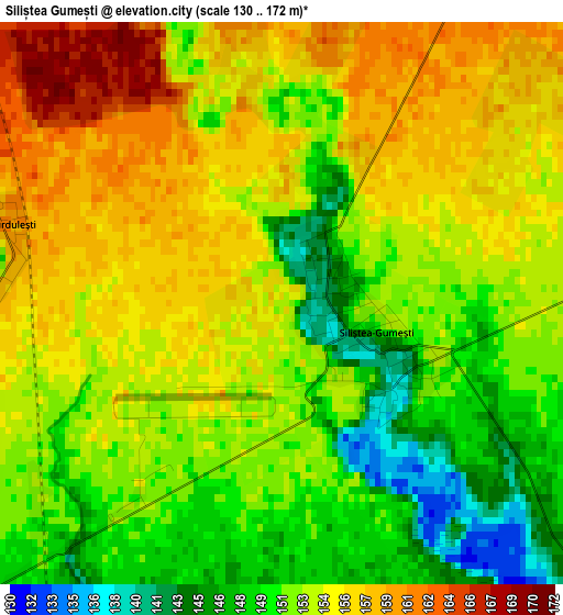 Siliștea Gumești elevation map