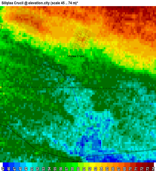 Siliştea Crucii elevation map