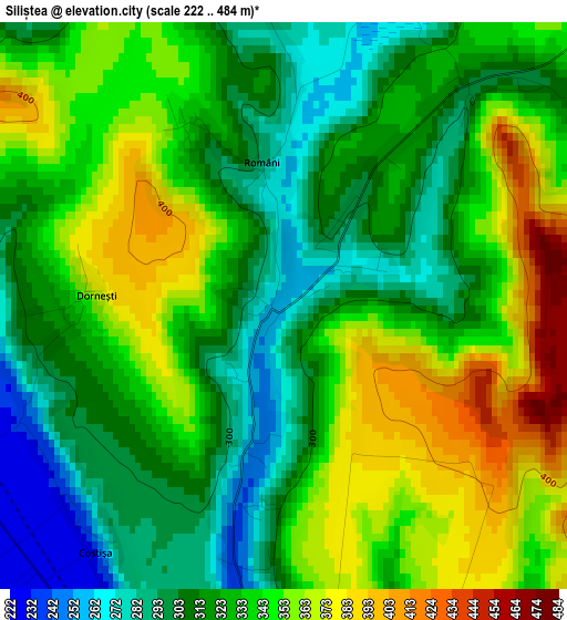 Siliștea elevation map