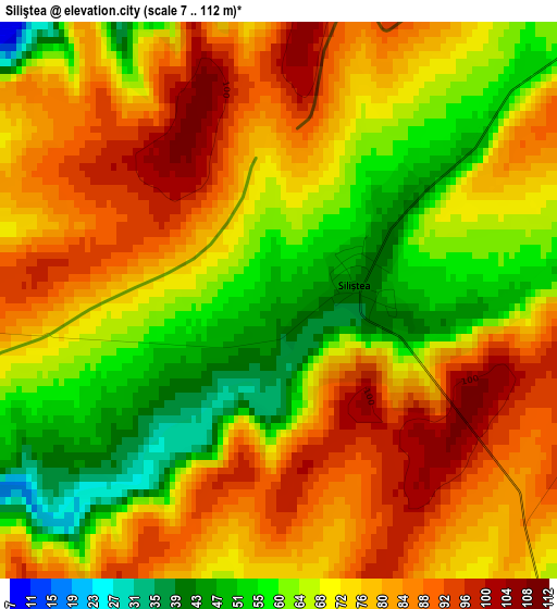 Siliştea elevation map